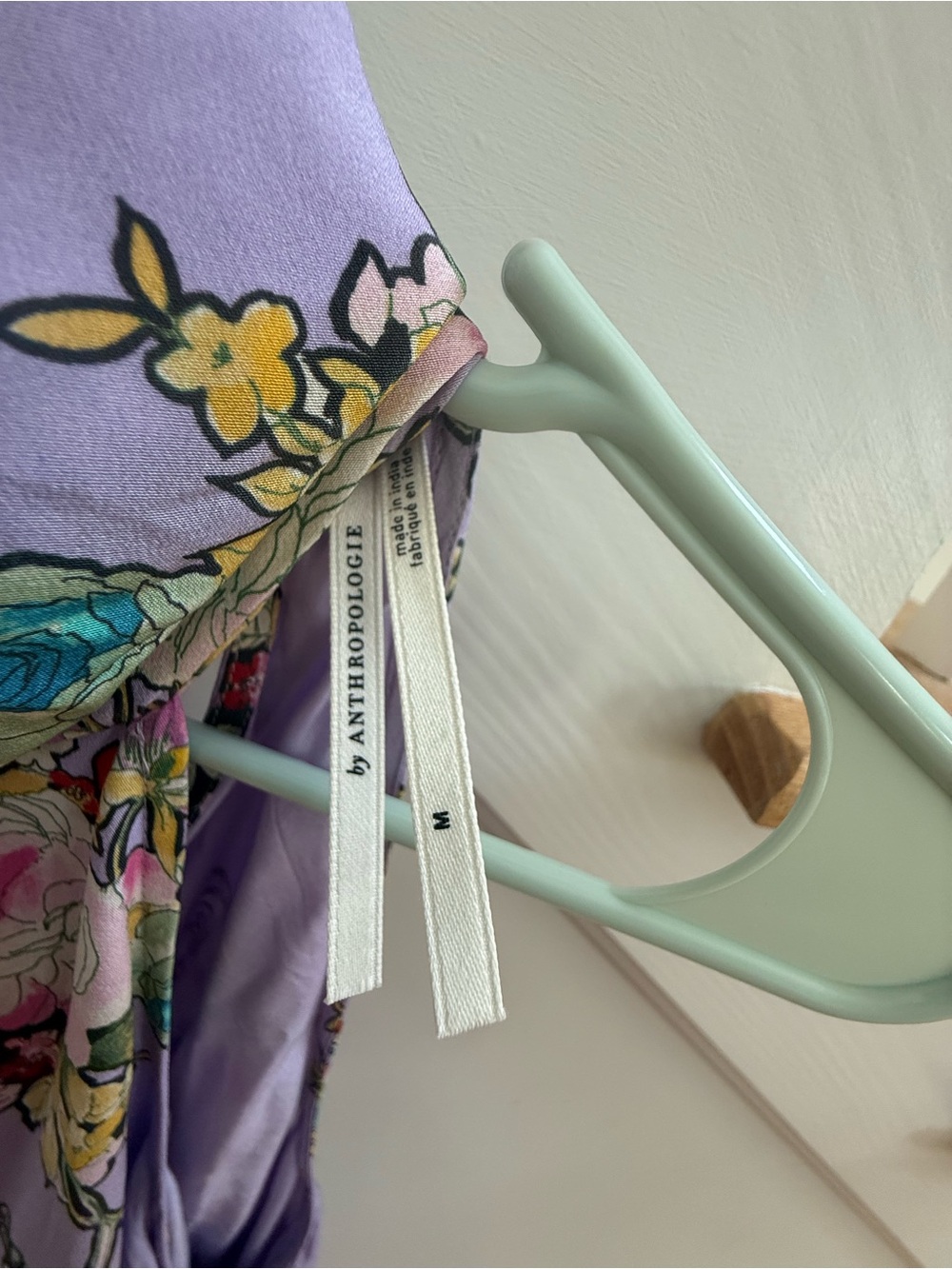 Anthropologie Lavender Floral Halter Maxi Dress with Yellow Accents - Picture 2 of 3